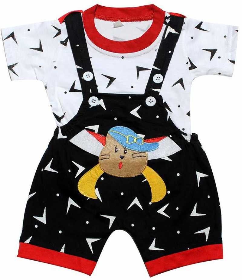 Dungaree For Boys &amp; Girls Casual Applique Pure Cotton